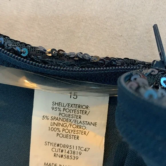 Elegant Navy Sequin Dress - Picture 6 of 10